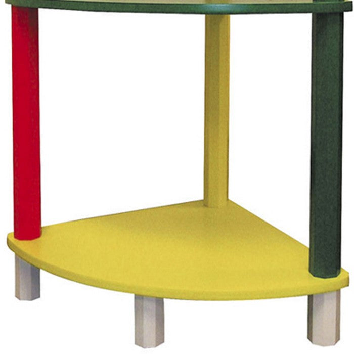 Wooden 3 Tier Kids Corner Shelf with Pencil Theme Legs, Multicolor