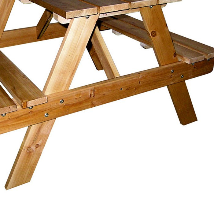 Farmhouse Style Kids Indoor Outdoor Picnic Table, Brown
