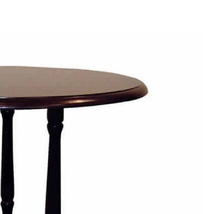 Round Shaped Wooden End Table with Spiral Legs, Cherry Brown