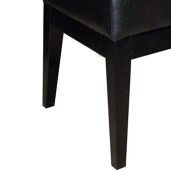 Leatherette Wooden Frame Bench with 1 Drawer, Black