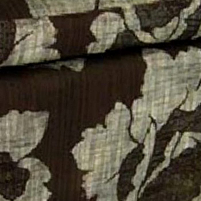 Floral Print Fabric Upholstered Metal Frame Storage Bench, Brown