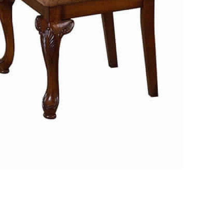 2 Piece Traditional Style Wooden Desk and Chair Set, Brown
