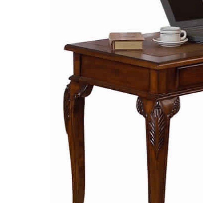 2 Piece Traditional Style Wooden Desk and Chair Set, Brown