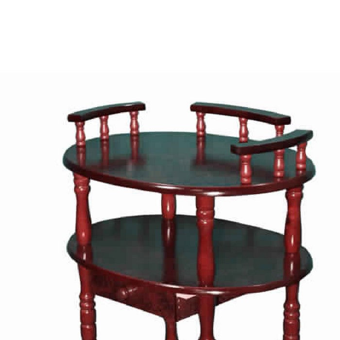 3 Tier Wooden Phone Table with Turned Legs, Cherry Brown