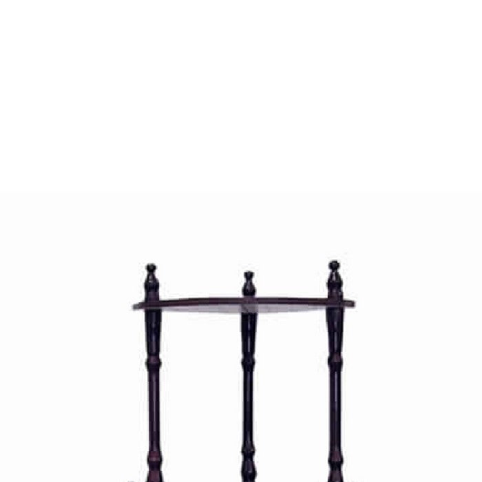 4 Tier Wooden Corner Stand with Turned Legs, Cherry Brown