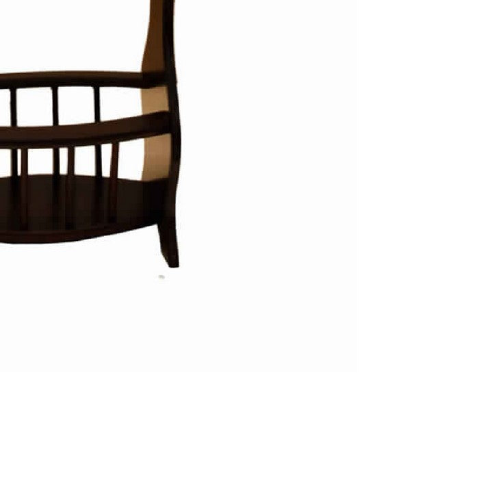 Wooden Magazine Rack with Round Top Shelf, Cherry Brown
