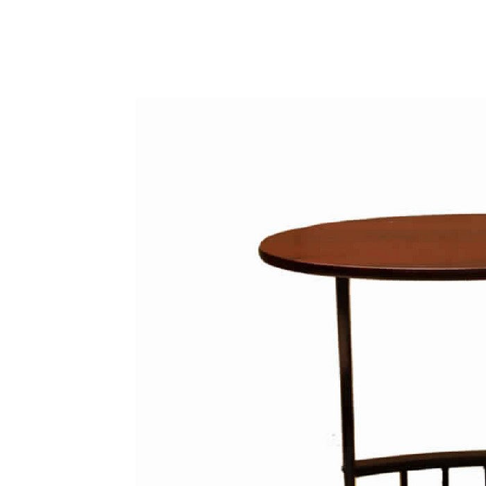 Wooden Magazine Rack with Round Top Shelf, Cherry Brown
