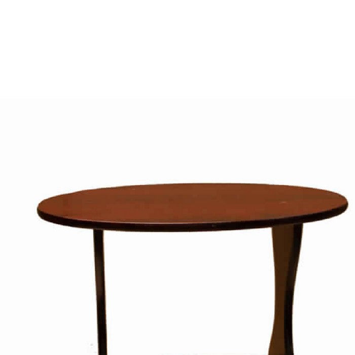 Wooden Magazine Rack with Round Top Shelf, Cherry Brown