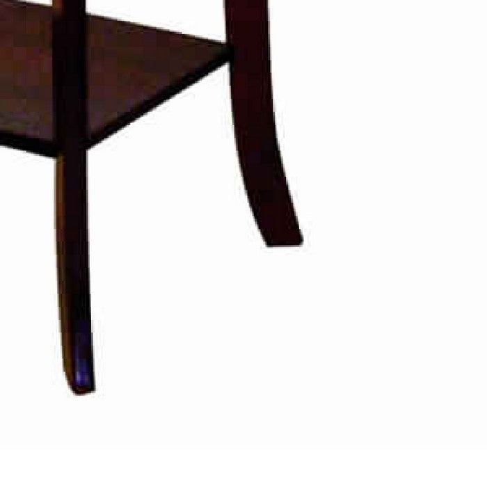 Wooden Phone Table with Cabriole Legs Support, Cherry Brown