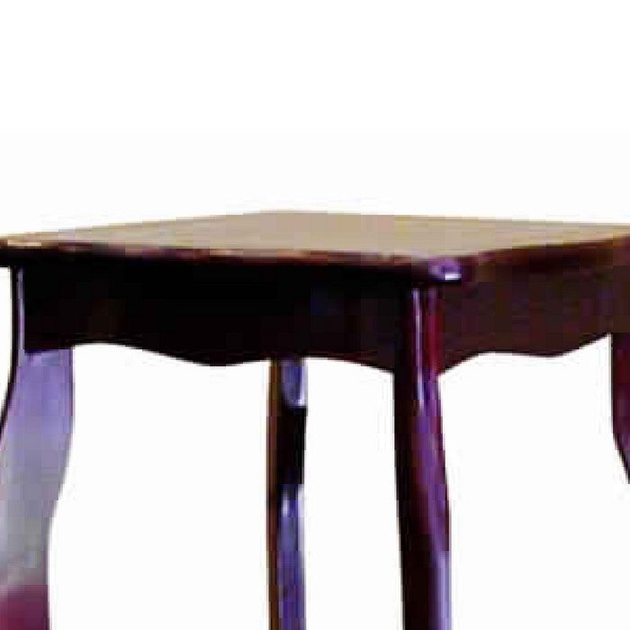 Wooden Phone Table with Cabriole Legs Support, Cherry Brown