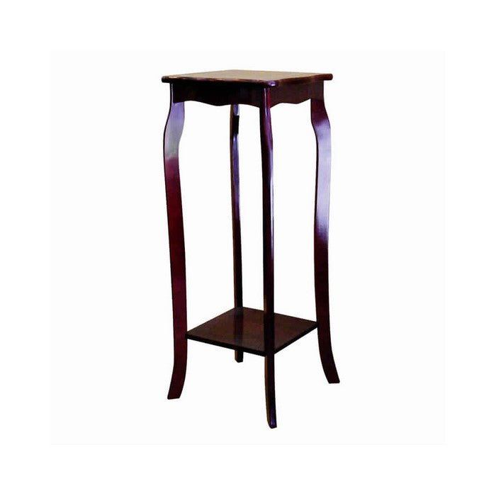 Wooden Phone Table with Cabriole Legs Support, Cherry Brown