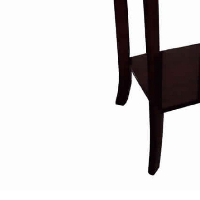 Square Wooden Phone Table with Cabriole Legs, Cherry Brown
