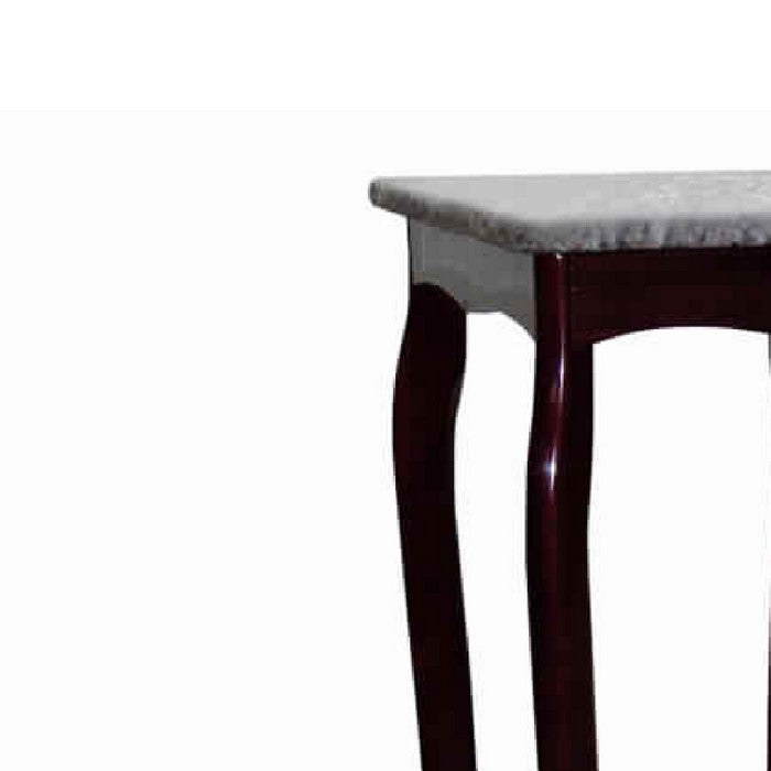 Square Wooden Phone Table with Cabriole Legs, Cherry Brown