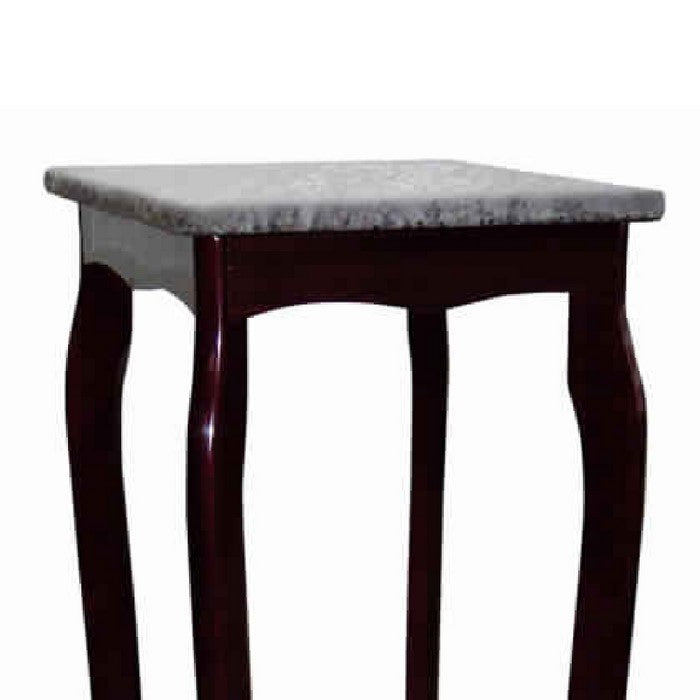 Square Wooden Phone Table with Cabriole Legs, Cherry Brown