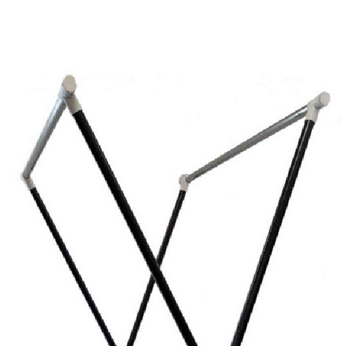 Plastic and Metal Frame Folding Laundry Rack, Black and White