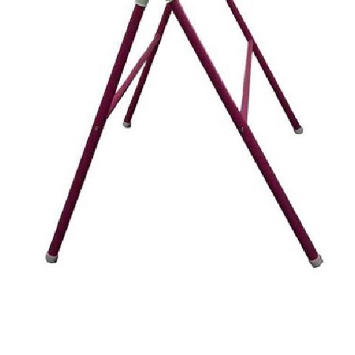Plastic and Metal Frame Folding Laundry Rack, Pink and White