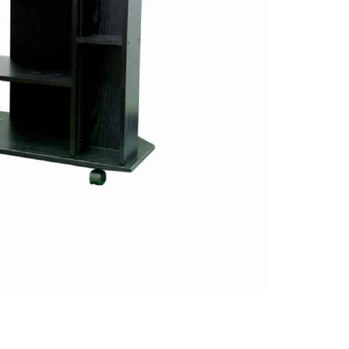 Wooden TV Stand with 3 Tier Shelving and CD Rack, Black