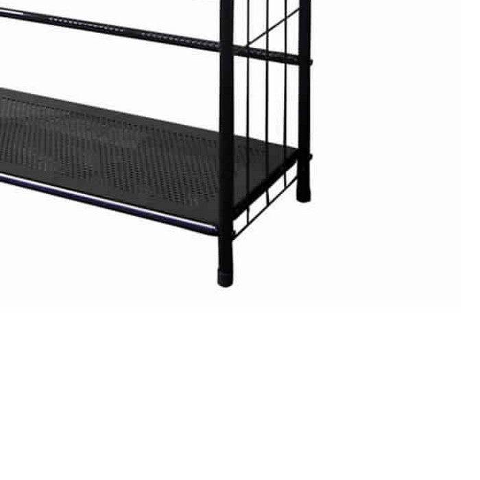 3 Tier Industrial Style Open Frame Metal Bookshelf, Black