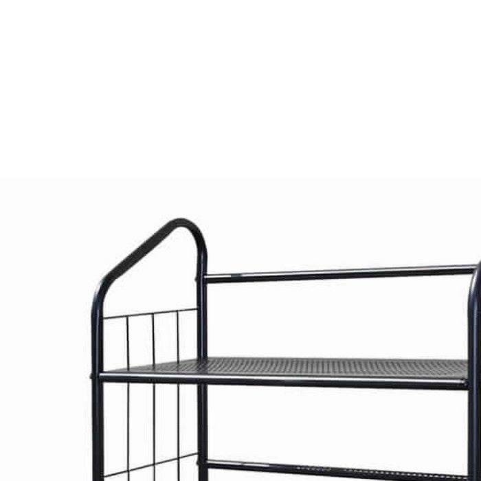 3 Tier Industrial Style Open Frame Metal Bookshelf, Black