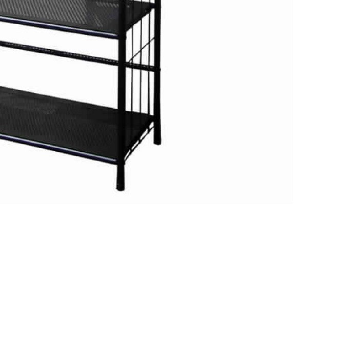 4 Tier Industrial Style Open Frame Metal Bookshelf, Black