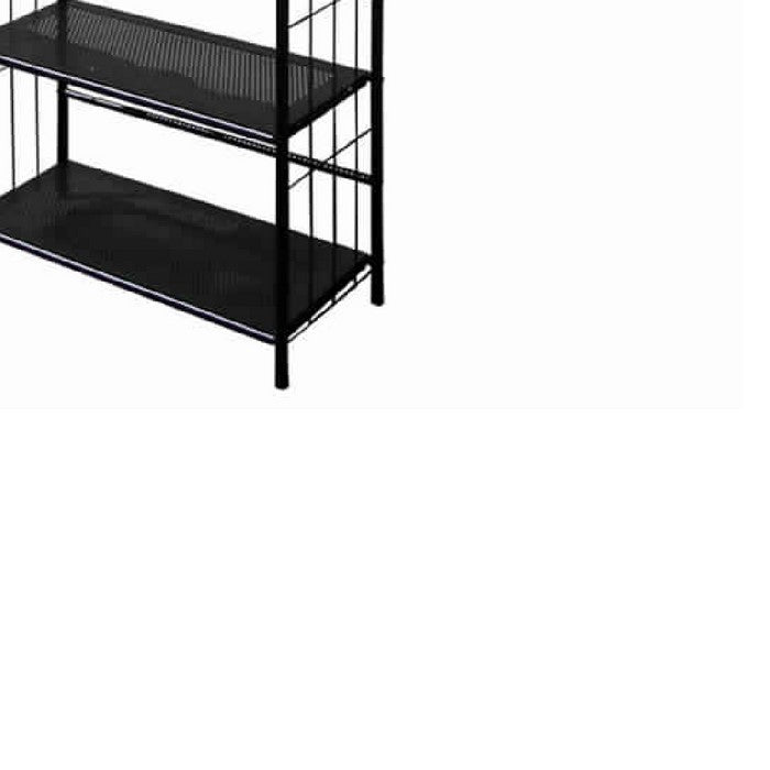 5 Tier Industrial Style Open Frame Metal Bookshelf, Black