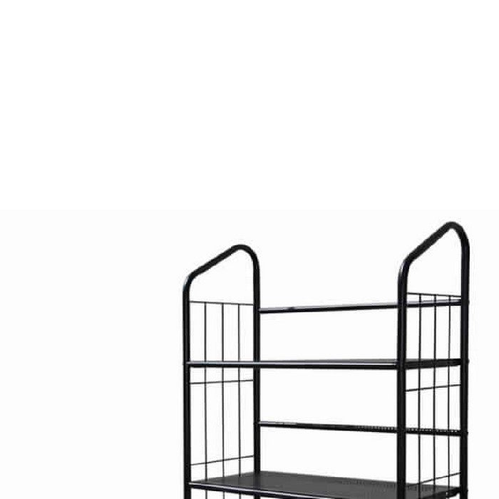 5 Tier Industrial Style Open Frame Metal Bookshelf, Black