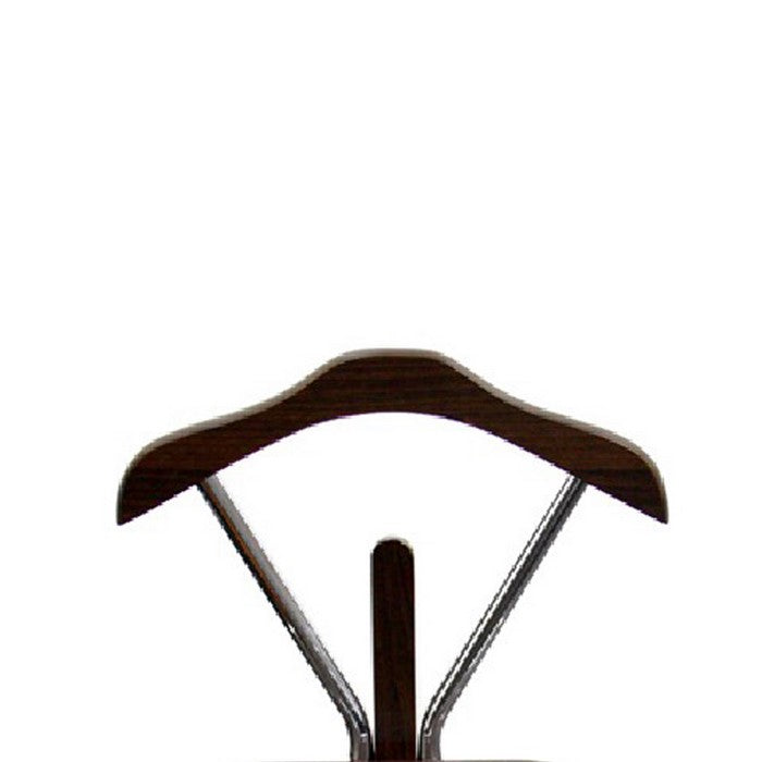 Wood and Metal Frame Valet with Stable Base, Espresso Brown and Chrome