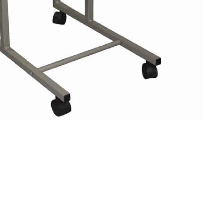 Fabric and Metal Laptop Cart with Animal Print, White and Black