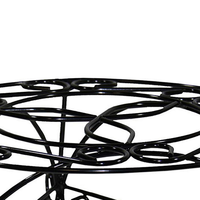 Swirl Mosaic Iron Frame Plant Stand, Glossy Black