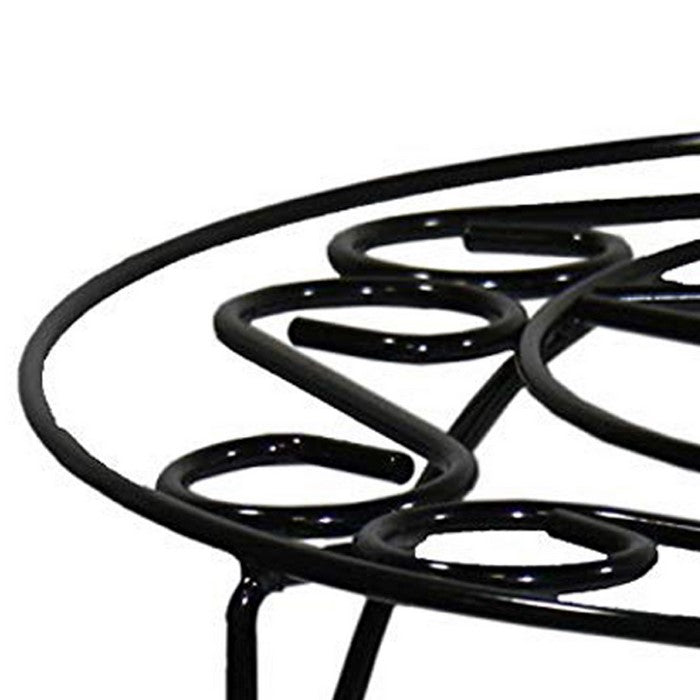 Swirl Mosaic Iron Frame Plant Stand, Glossy Black
