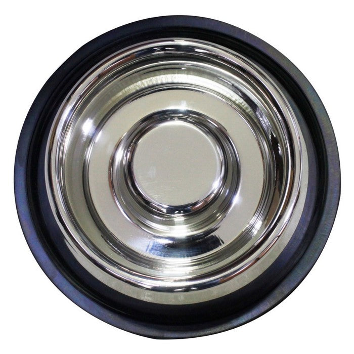 Slow Feeder Stainless Steel Pet Bowl with Anti Skid Rubber Base, Small, Gray and Black