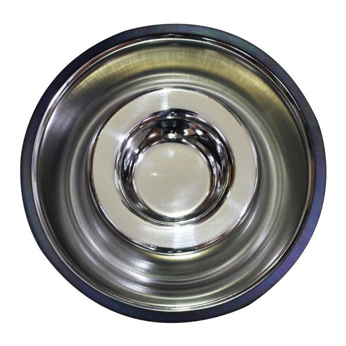Slow Feeder Stainless Steel Pet Bowl with Anti Skid Rubber Base, Small, Gray and Black