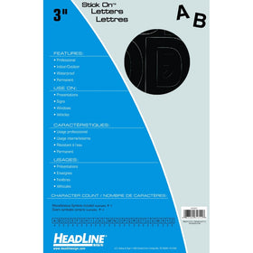 Headline Sign Stick-On Vinyl Letters, Black, 3-Inch (31311)