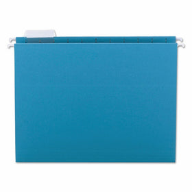 Smead Hanging File Folder, 1/5-Cut Adjustable Tab, Letter Size, Teal, 25 per Box (64074)
