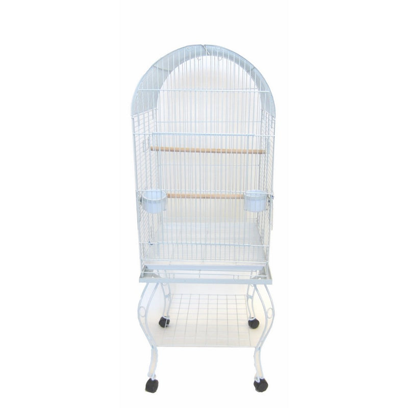 YML 20-Inch Dometop Parrot Cage with Stand, White