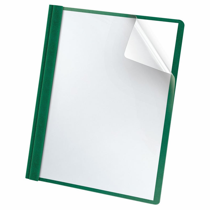 Oxford Premium Clear Front Report Covers, Letter Size, Dark Green, 25 per Pack (58817)