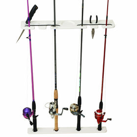 Taco Marine Polyethylene 4-Rod Transom Mount Tackle Rack, 23-1/4-Inch Length/4-Inch Depth, White Finish