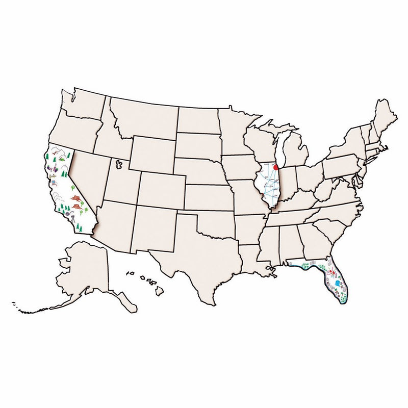 Roylco R-52027 USA Collage Map Grade Kindergarten to 1, 3" Height, 20.9" Wide, 15.5" Length