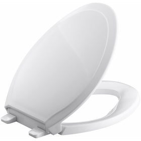 KOHLER K-4734-0 Rutledge Quiet-Close with Grip-Tight Bumpers Elongated Toilet Seat, White