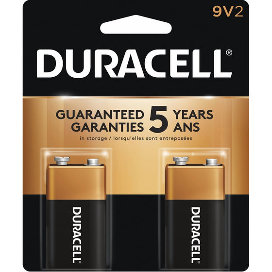 Duracell Coppertop 9V Alkaline Batteries, 2 Count