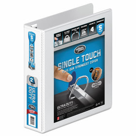 Wilson Jones Line Premium Single Touch Locking D-Ring 2 Inch Capacity 8 1/2 x 11 Inch White View Binder (W86620PP1)