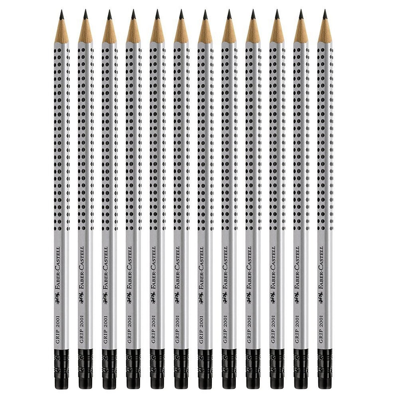 Faber-Castell Grip Graphite EcoPencils with Eraser - 12 Count - No. 2.5