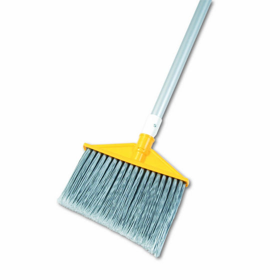 Rubbermaid Commercial Brute Angled Large Brooms, Polyethylene Bristles, 48-7/8 Inch Aluminum Handle, Silver/Gray (6385-GRA)