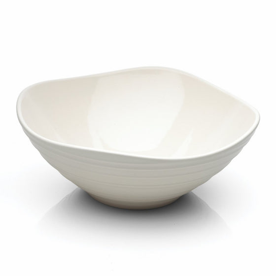 Mikasa Swirl White Square Vegetable Serving Bowl, 64-Ounce