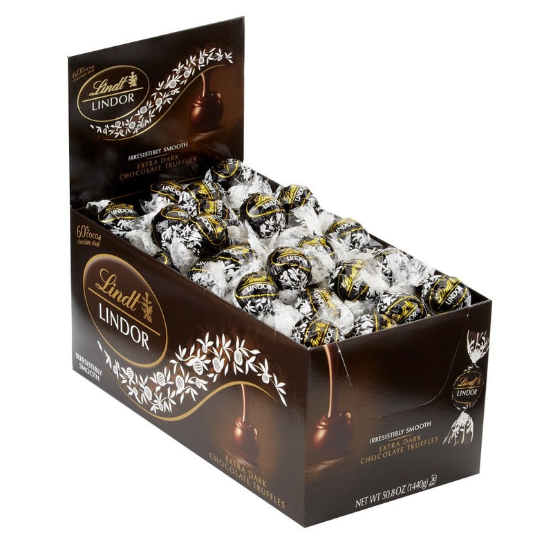 Lindt LINDOR 60% Extra Dark Chocolate Truffles, 120 Count