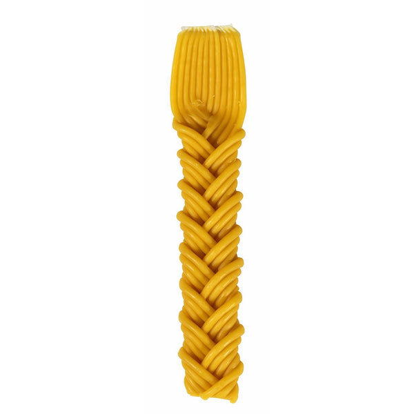 Braided Beeswax Havdalah Candle - Extra Thick Herringbone Braid - Hand Dipped Bees Wax Braided - Shabbat Judaica Gift - By Ner Mitzvah