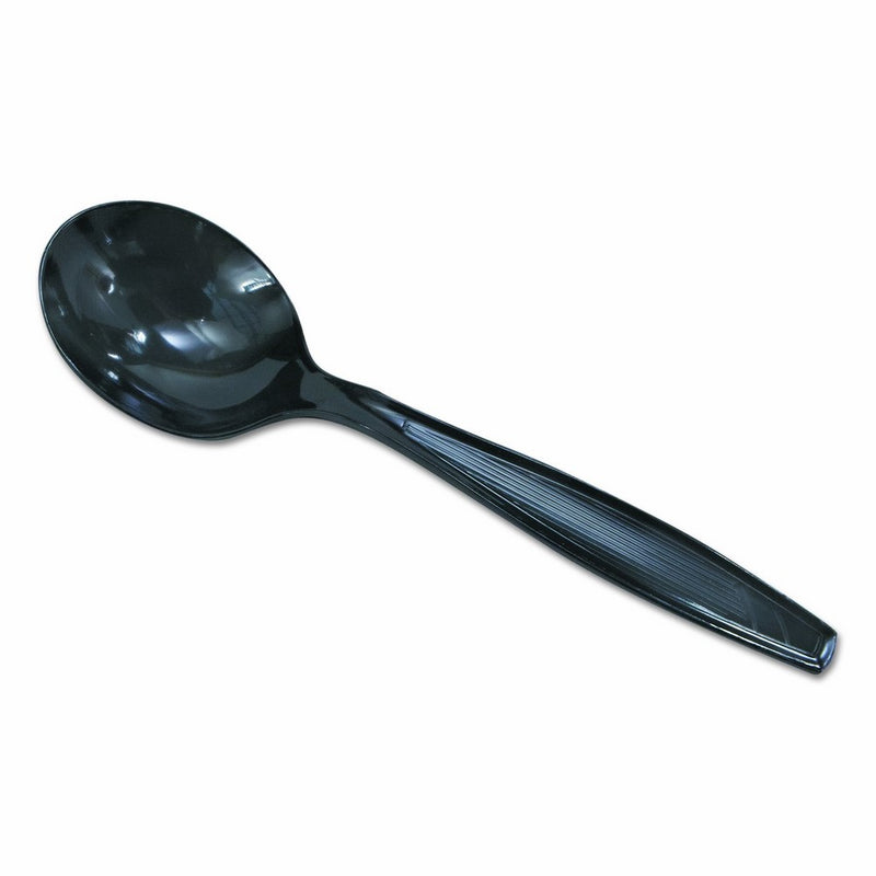 Dixie SH517 Plastic Cutlery, Heavyweight Soup Spoons, 5 3/4", Black (Case of 1000)