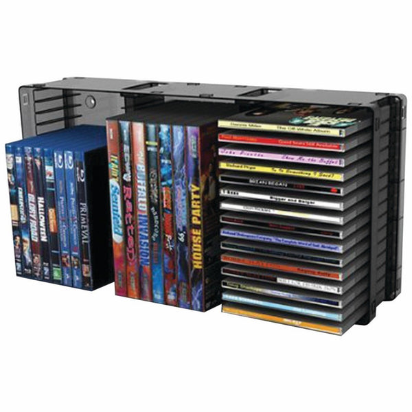 Atlantic 36635731 Domino Disc Storage Module 45 CD/21 DVD, Black