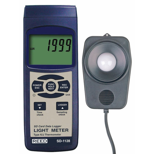 REED Instruments SD-1128 SD Series Light Meter, Datalogger, 100,000 Lux/10,000 Foot Candles (Fc), w/Temperature