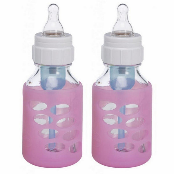 Protective Bottle Sleeve 4 oz, Pink/Pink,2 pack